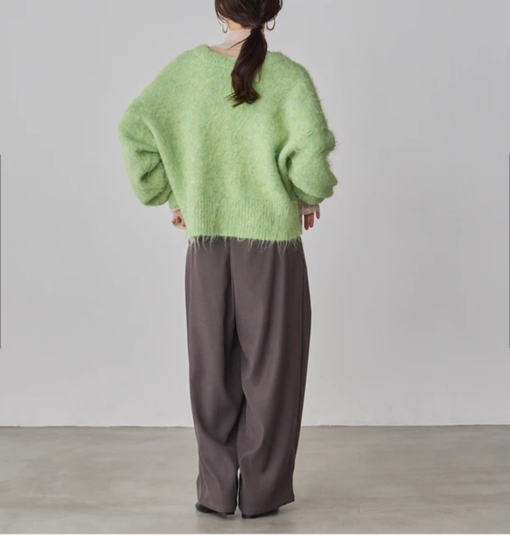 ミックスヤーン シャギー MIX起毛2WAYカーディガン （予約商品12/20発送予定）