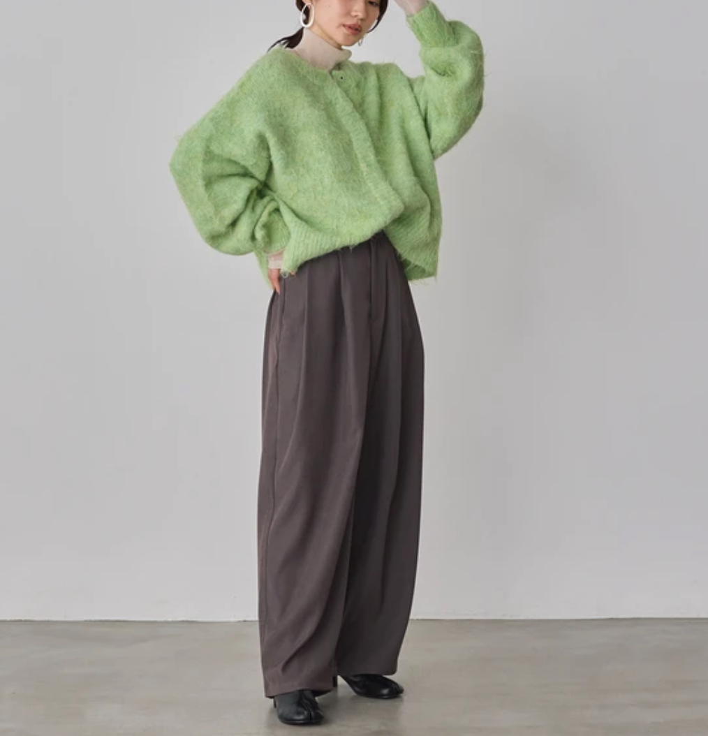 ミックスヤーン シャギー MIX起毛2WAYカーディガン （予約商品12/20発送予定）