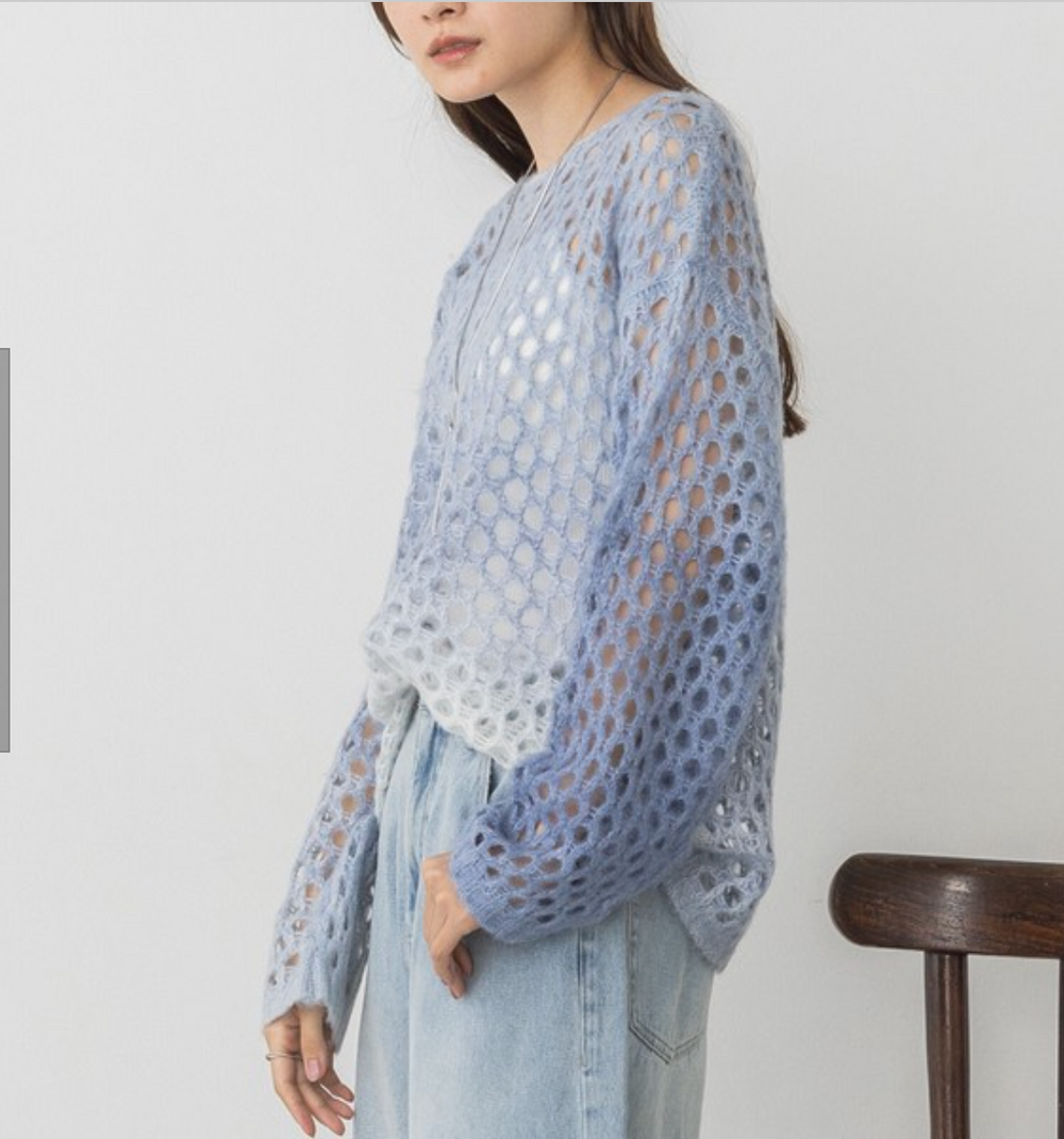 グラデモヘアライク メッシュニット 2024新作 A/W