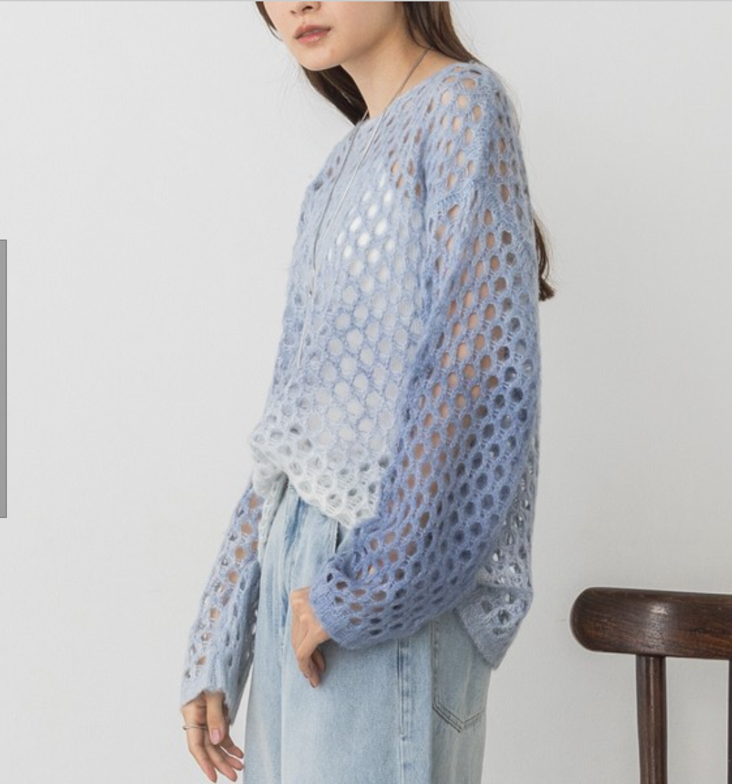 グラデモヘアライク メッシュニット 2024新作 A/W