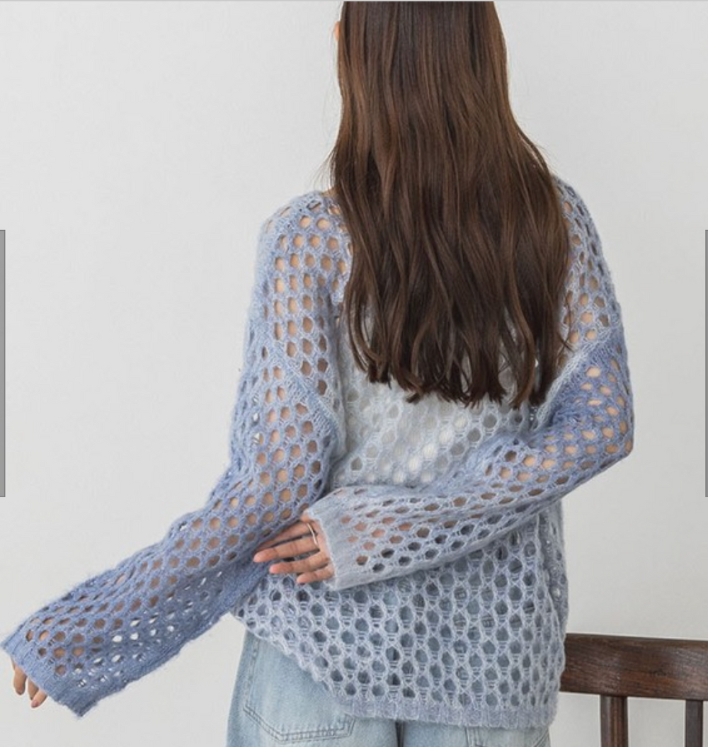 グラデモヘアライク メッシュニット 2024新作 A/W