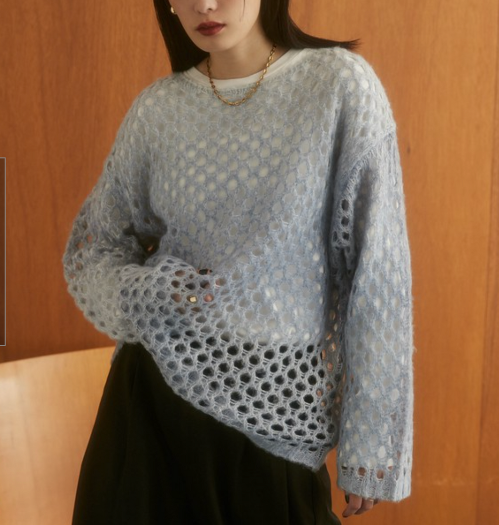 グラデモヘアライク メッシュニット 2024新作 A/W
