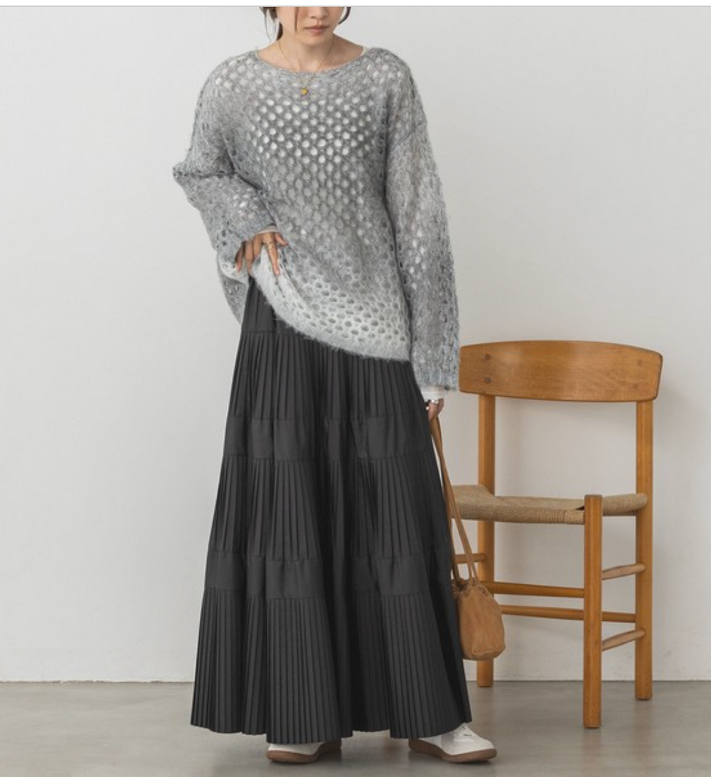 グラデモヘアライク メッシュニット 2024新作 A/W