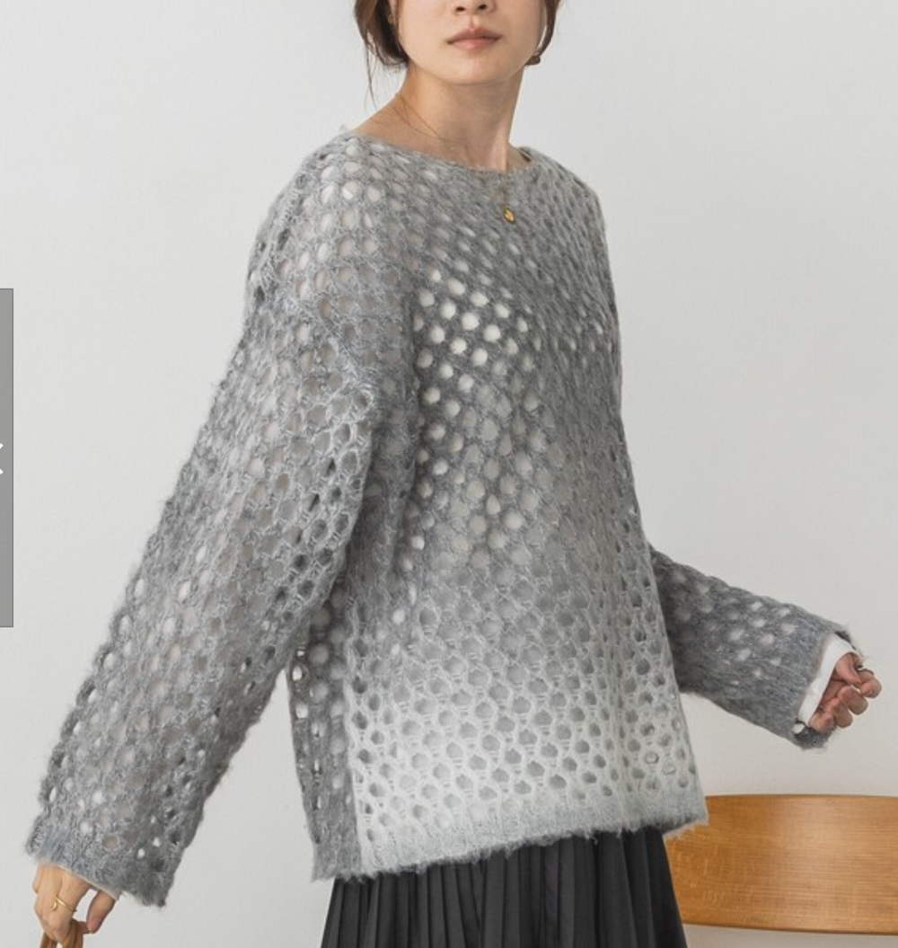 グラデモヘアライク メッシュニット 2024新作 A/W