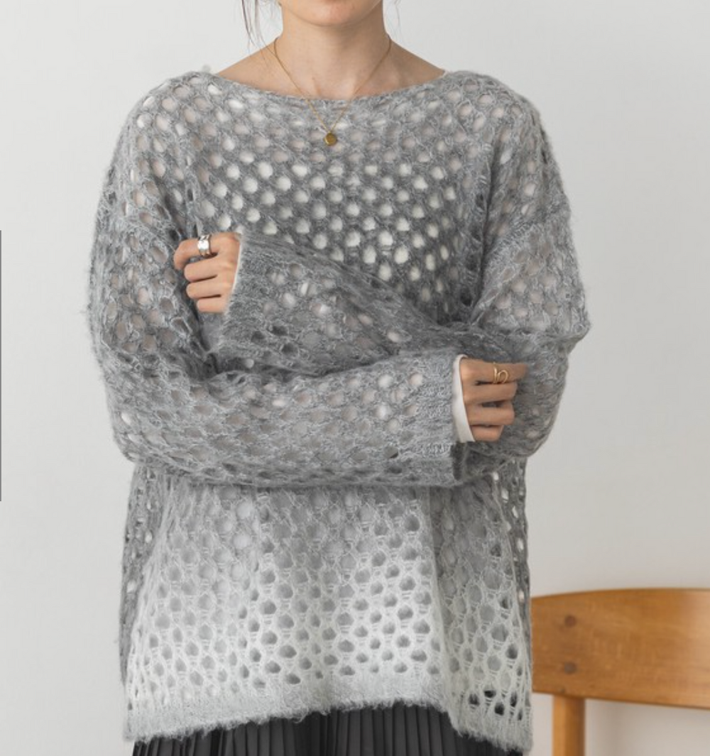グラデモヘアライク メッシュニット 2024新作 A/W