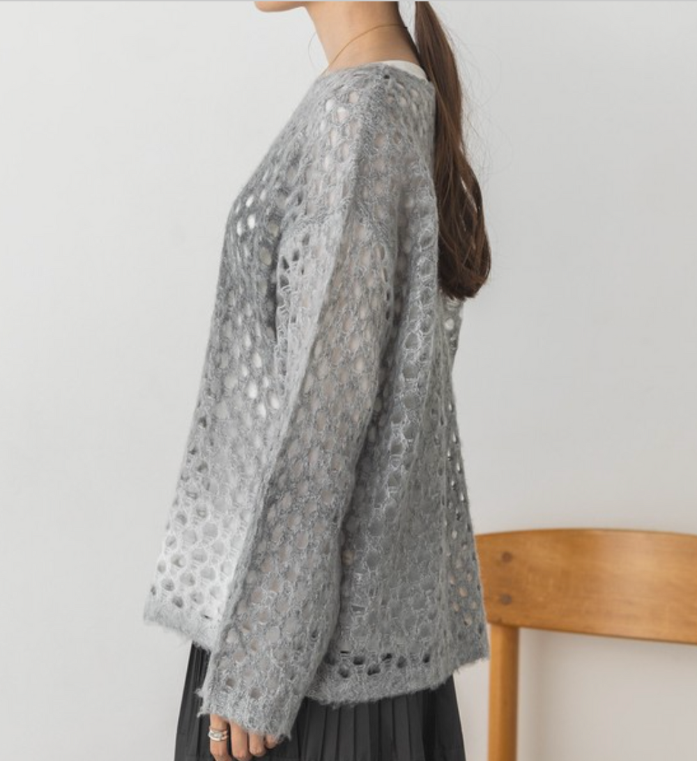 グラデモヘアライク メッシュニット 2024新作 A/W