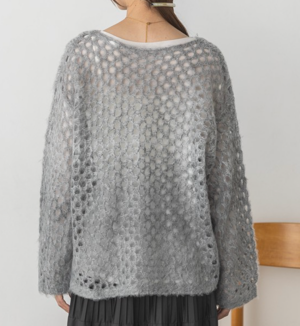 グラデモヘアライク メッシュニット 2024新作 A/W