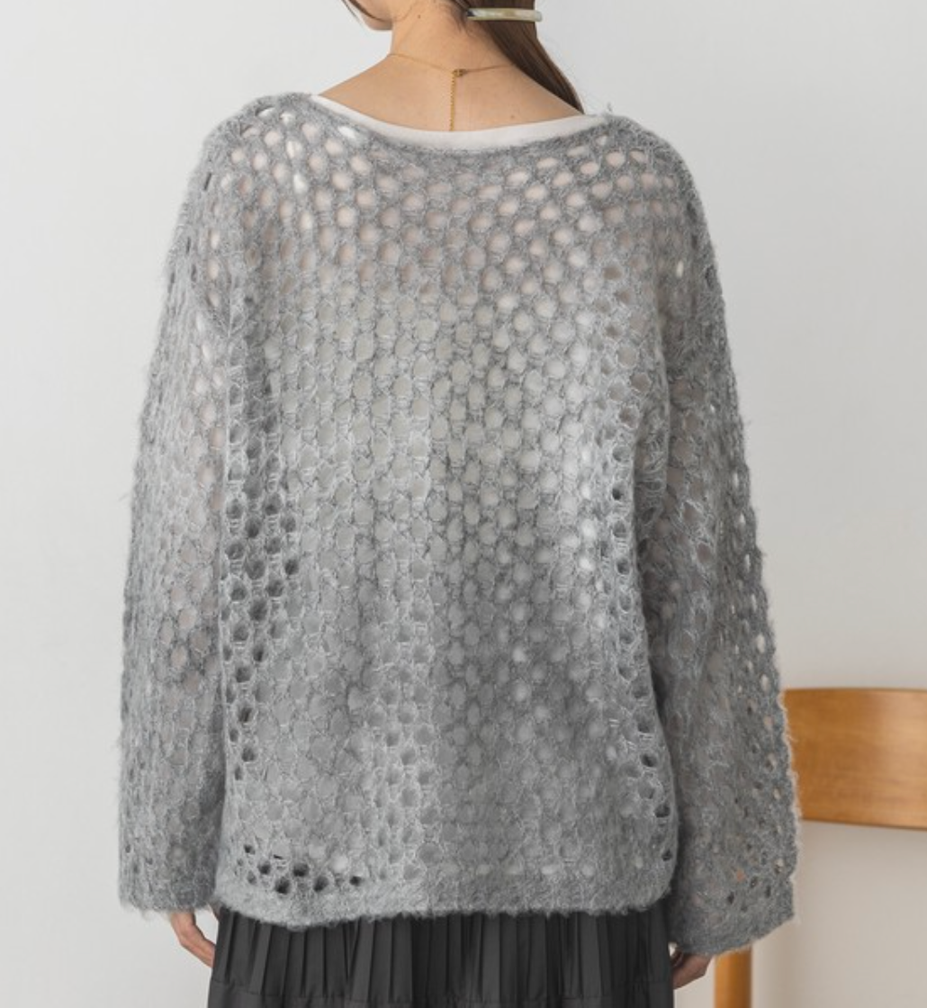 グラデモヘアライク メッシュニット 2024新作 A/W
