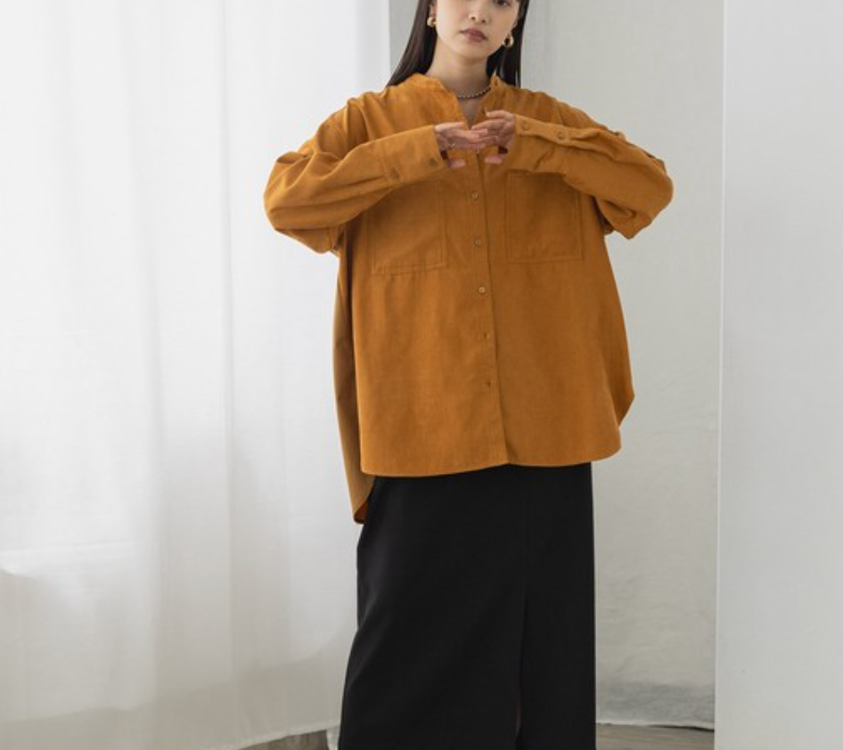 コール天 バックプリーツシャツ 2024新作 A/W