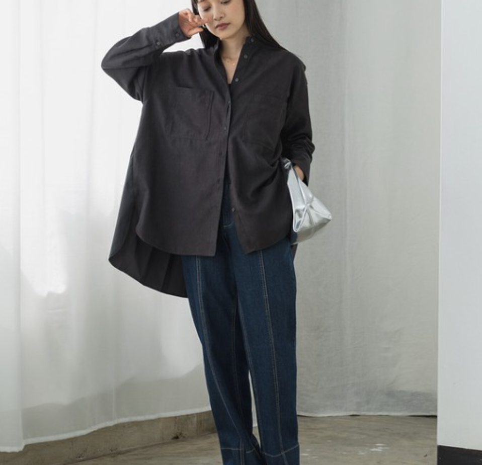 コール天 バックプリーツシャツ 2024新作 A/W