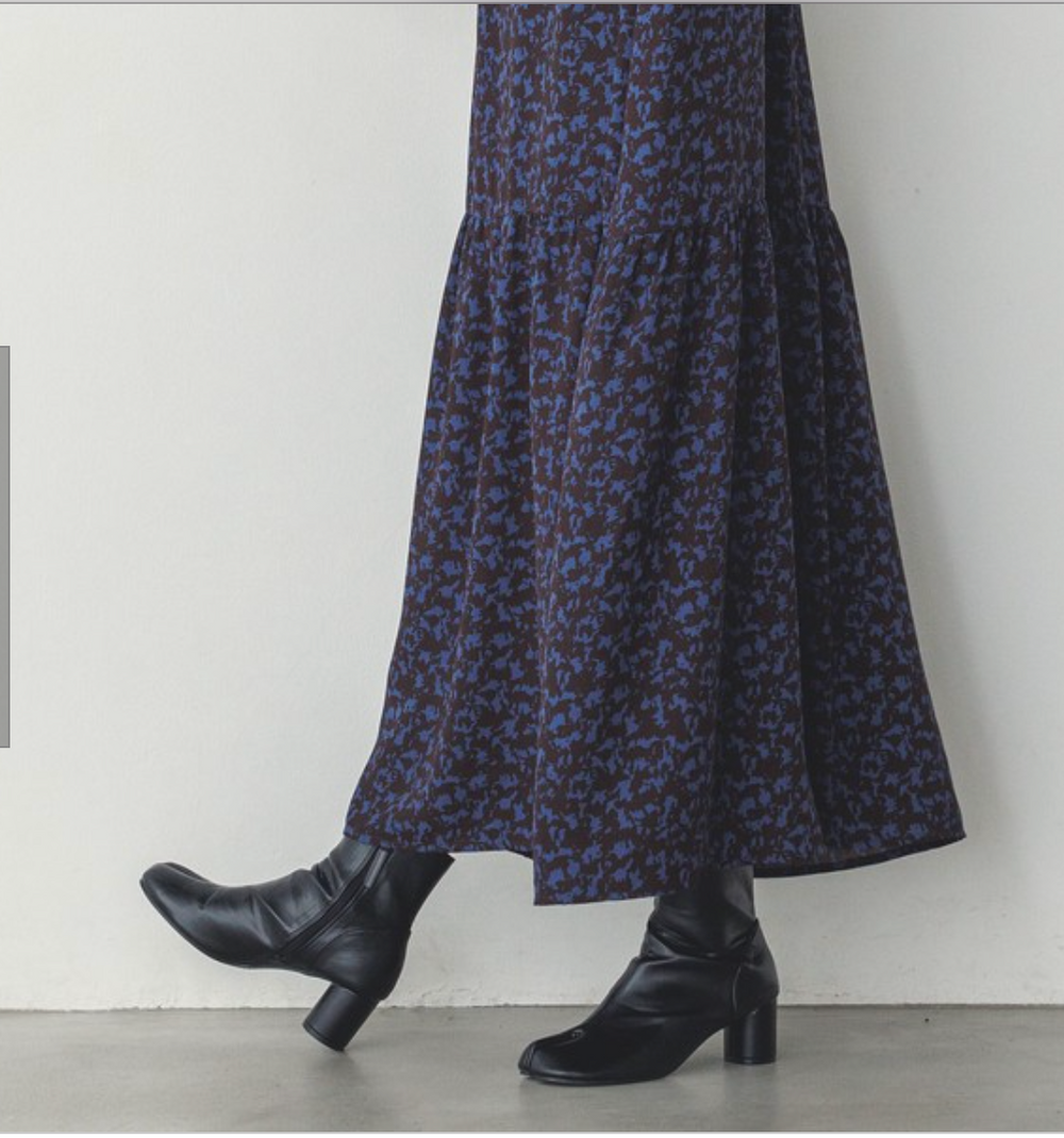 厚手ジョーゼット 柄ワンピース 2024新作 A/W