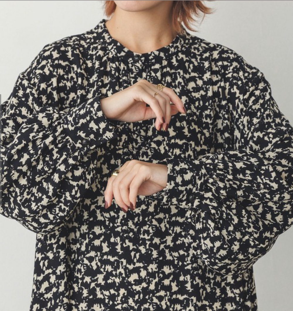 厚手ジョーゼット 柄ワンピース 2024新作 A/W
