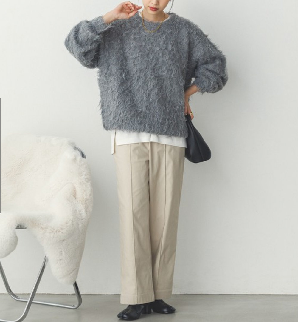 フェザー風起毛オーバーニット 2024新作 A/W
