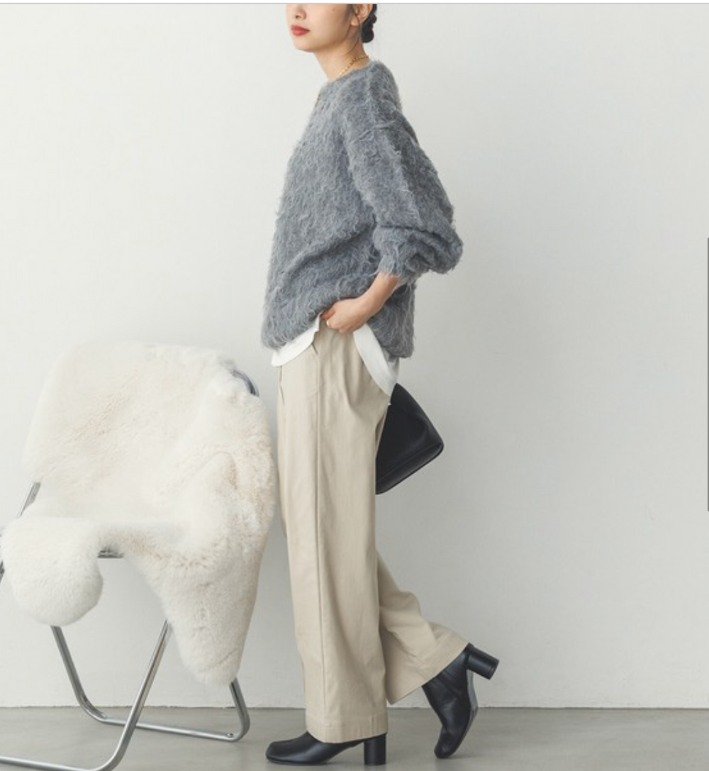 フェザー風起毛オーバーニット 2024新作 A/W