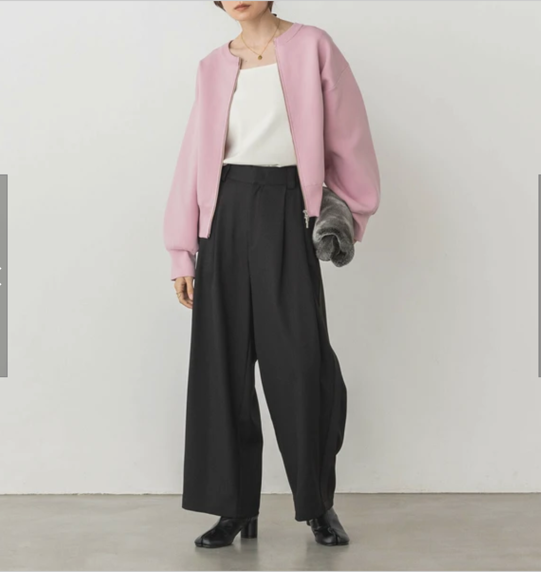 ジャガード編み ジップショートカーディガン