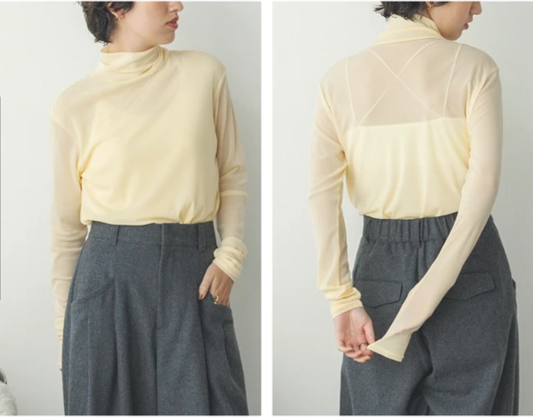 パワーネット フロントダブル タートルシアートップス 2025新作 A/W