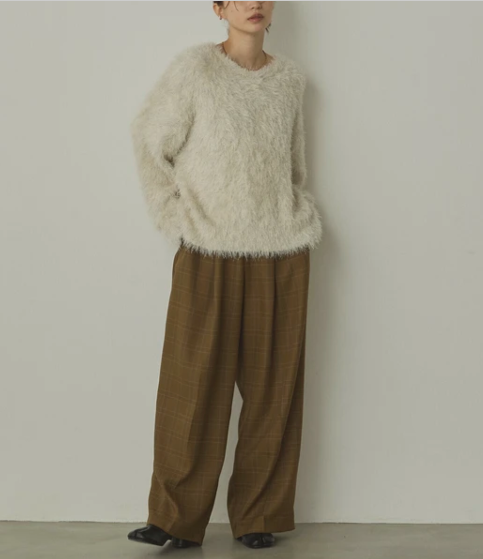 引き揃えミックスシャギーニット 2025新作 A/W