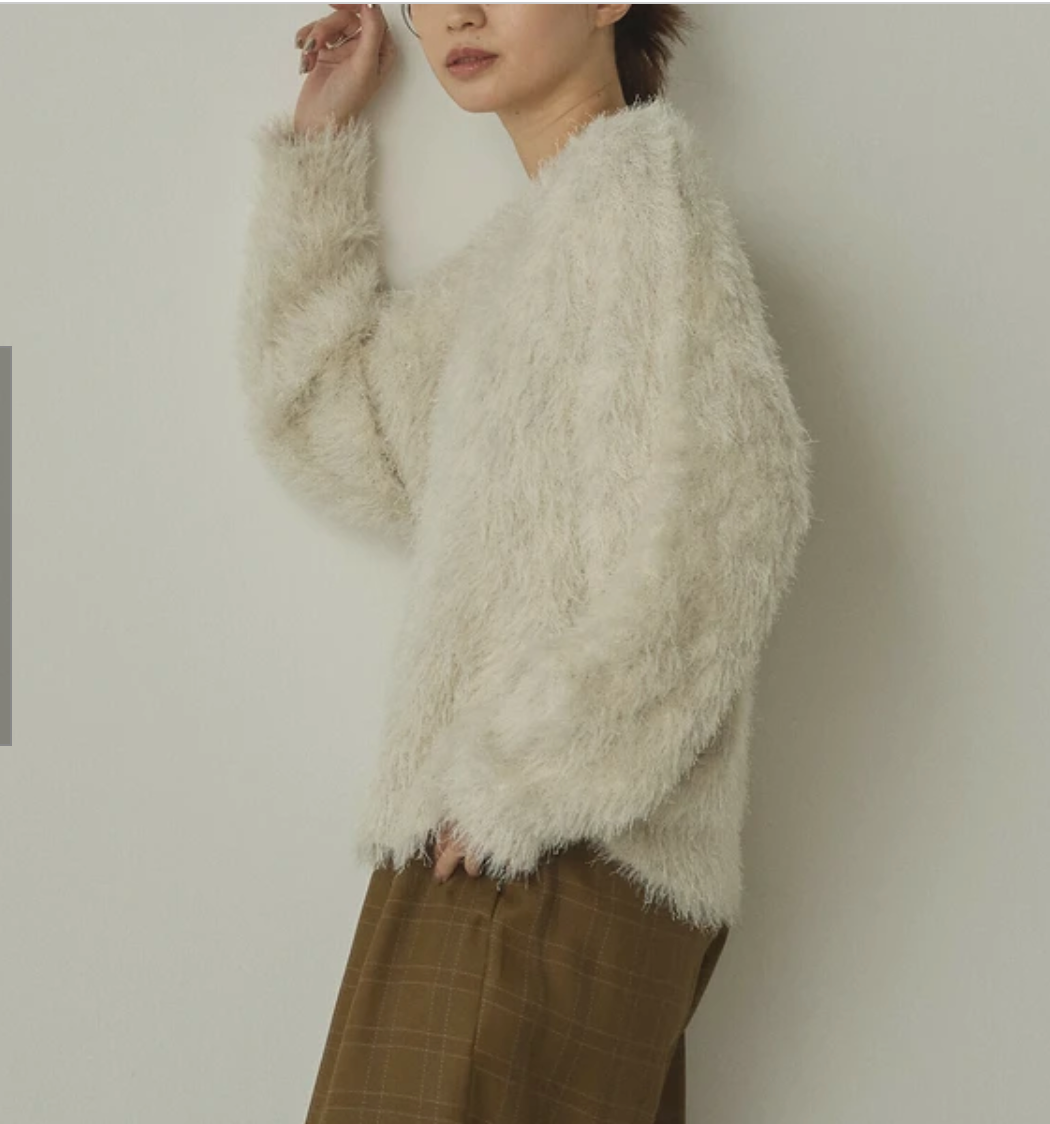 引き揃えミックスシャギーニット 2025新作 A/W