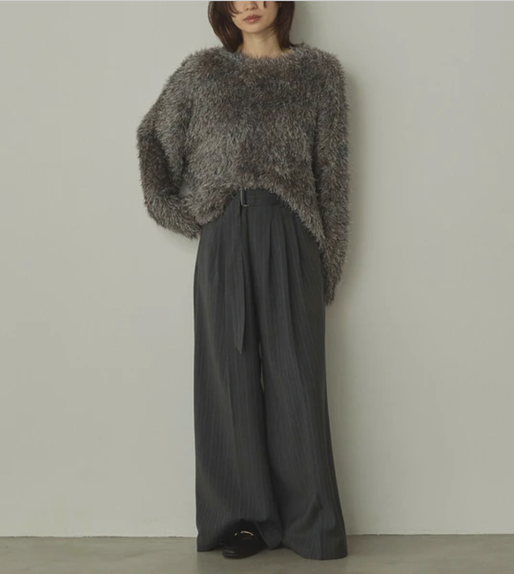 引き揃えミックスシャギーニット 2025新作 A/W