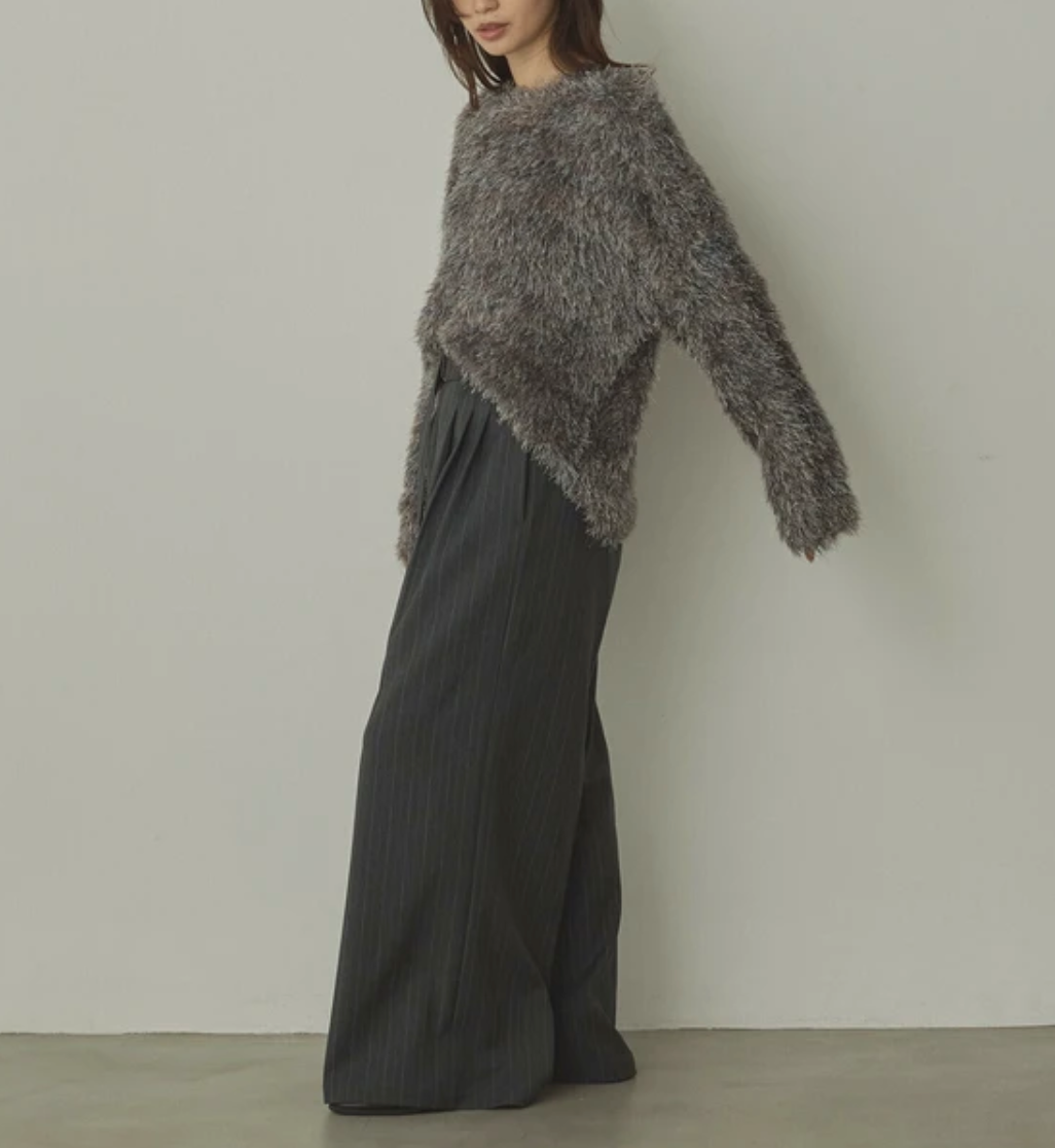 引き揃えミックスシャギーニット 2025新作 A/W