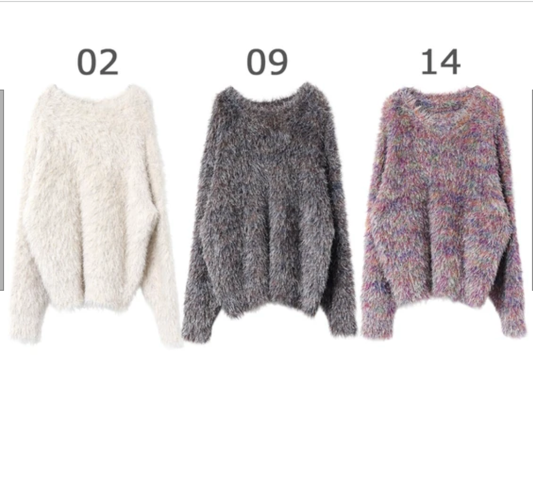 引き揃えミックスシャギーニット 2025新作 A/W