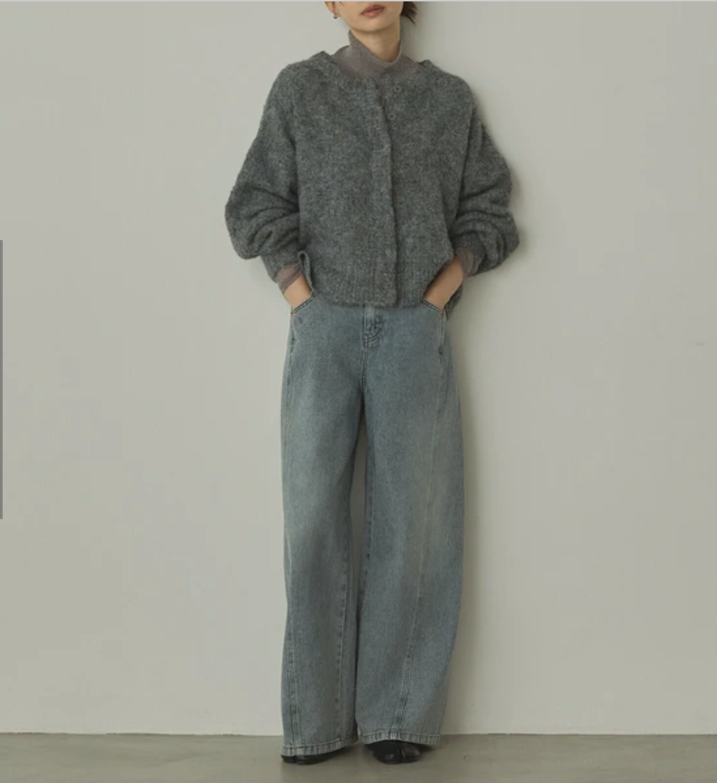 ミックスヤーン シャギー MIX起毛2WAYカーデ 2025新作 A/W