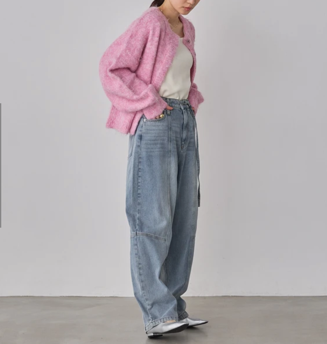 ミックスヤーン シャギー MIX起毛2WAYカーディガン （予約商品12/20発送予定）