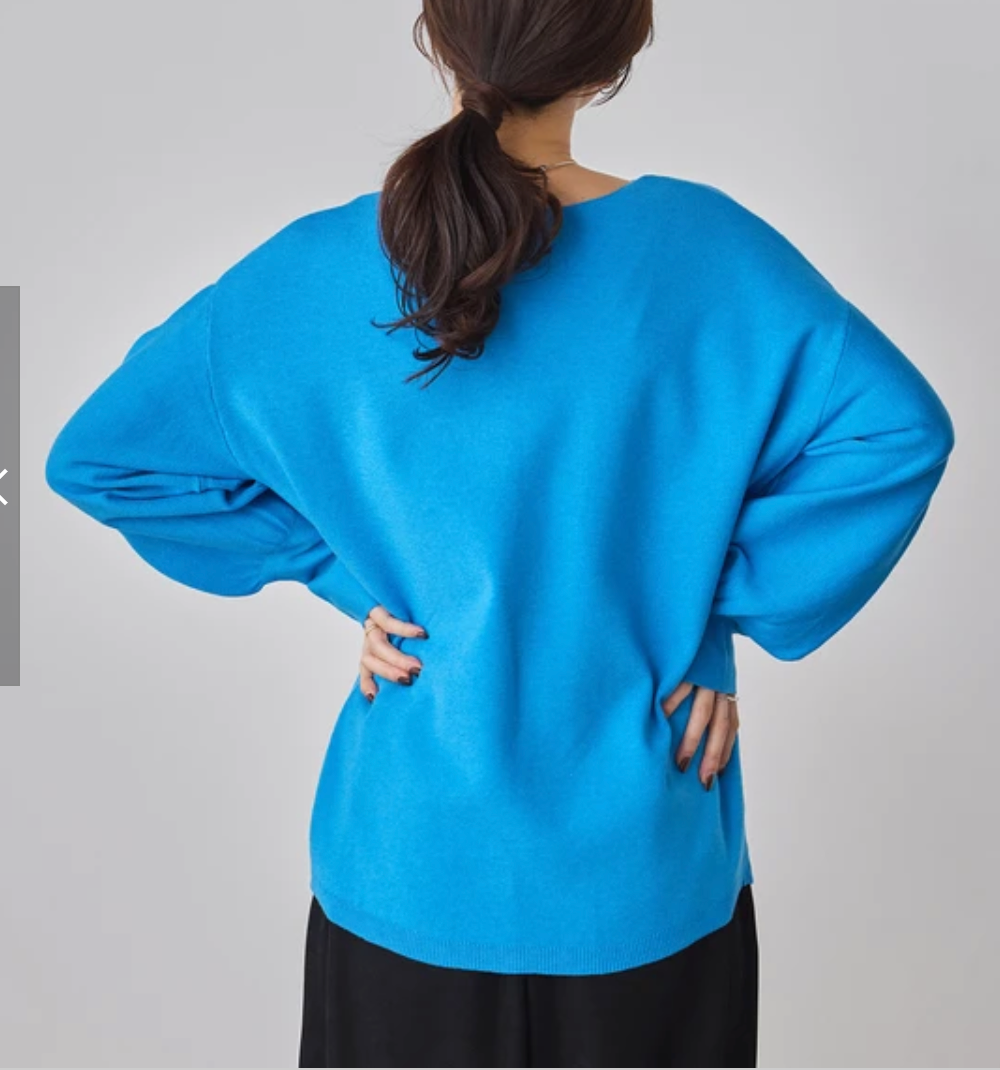 静電防止 やわもちヤーン ぽわん袖コクーンニット 2025新作 秋冬