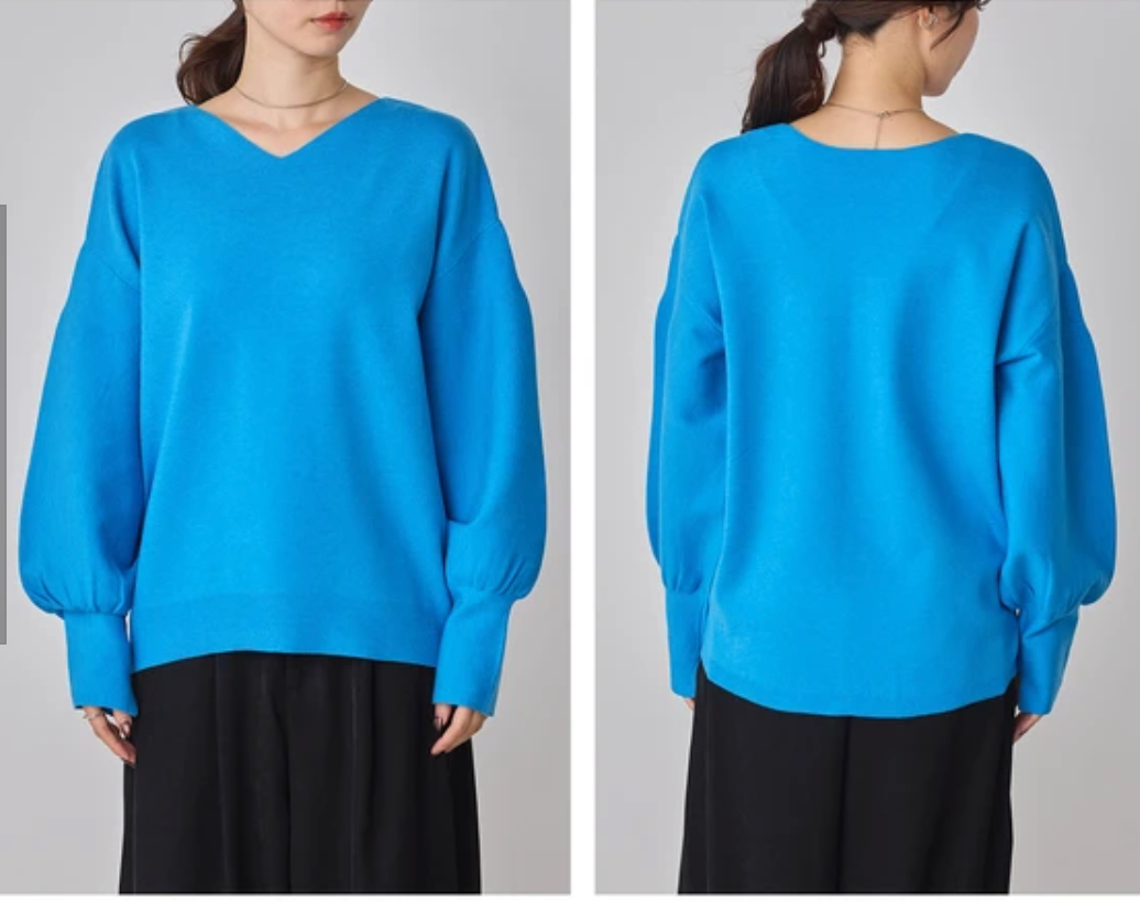 静電防止 やわもちヤーン ぽわん袖コクーンニット 2025新作 秋冬