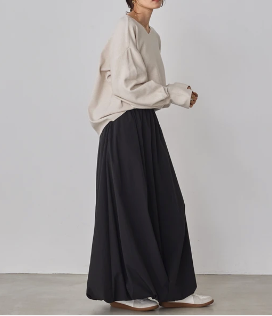 静電防止 やわもちヤーン ぽわん袖コクーンニット 2025新作 秋冬