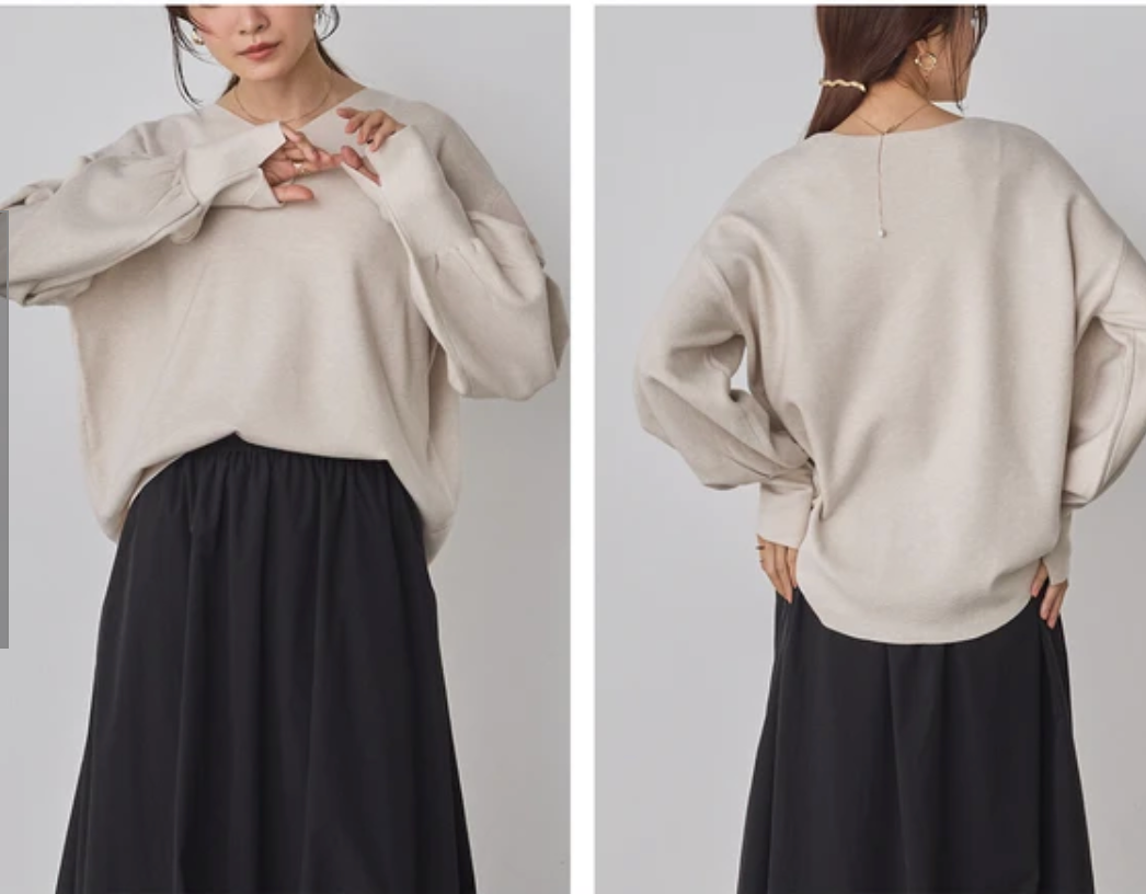 静電防止 やわもちヤーン ぽわん袖コクーンニット 2025新作 秋冬