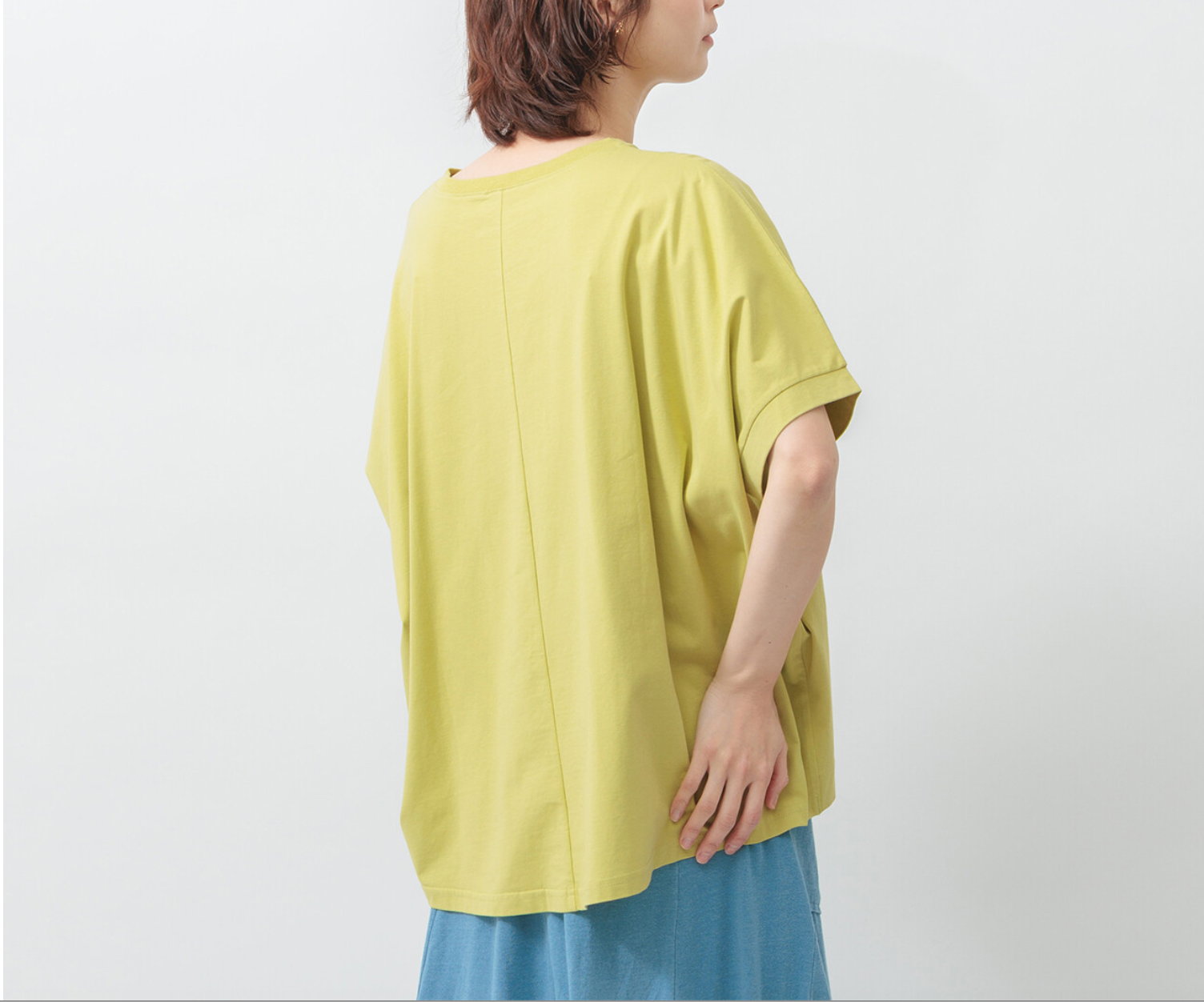 ゆるっときれい見えで動く◎接触冷感ドルマンT ラウンドヘム5分袖