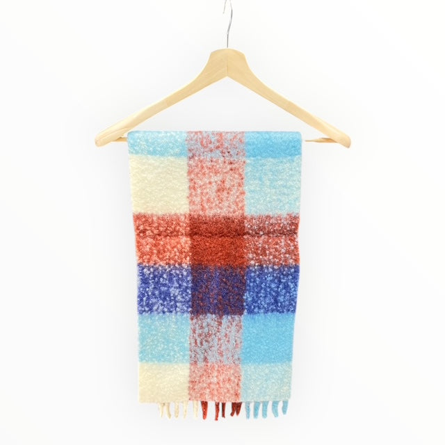 シャギー起毛ストール　チェック柄