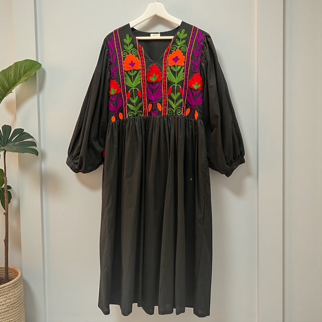 インド綿 刺繍ワンピース