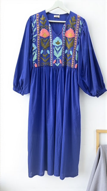 インド綿 刺繍ワンピース