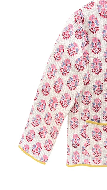 綿ブロックプリントキルト リバーシブルジャケット