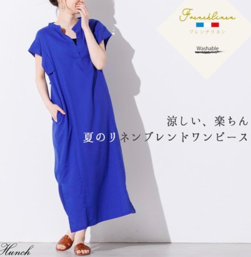 フレンチリネンブレンドキャンバス ワンピース/ワンピース