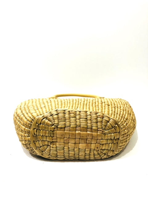 ナチュラルフラワー刺繍カゴバッグ