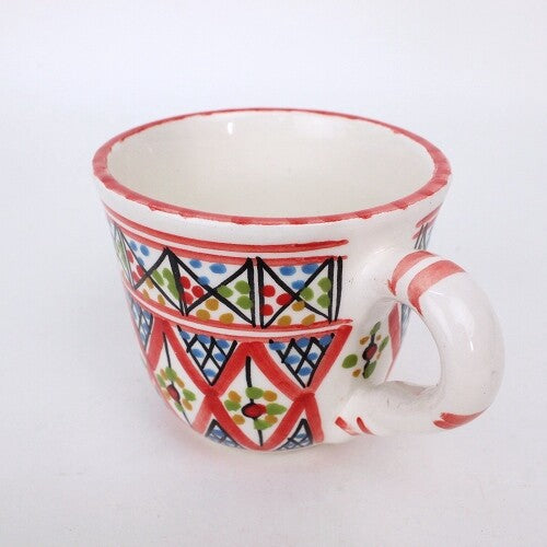スラマ陶器 手描きマグカップ 赤