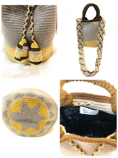 コロンビア製ワユーバッグ〈インナーポケット付き〉Wayuu Bag M 4 色//2ways