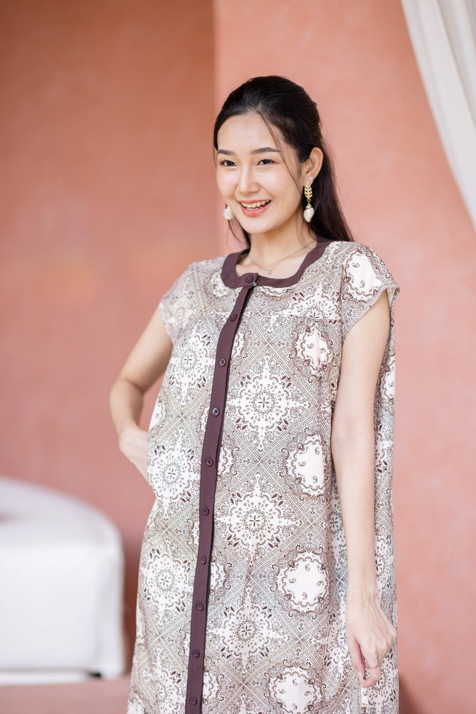 Oriental Print Dress  オリエンタル柄2wayワンピース