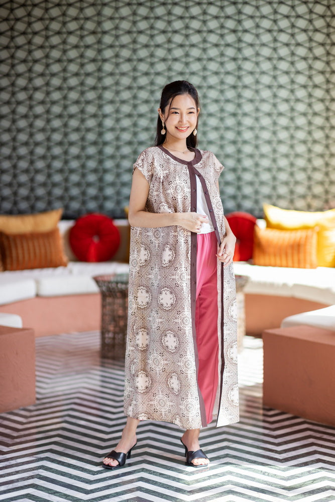 Oriental Print Dress  オリエンタル柄2wayワンピース