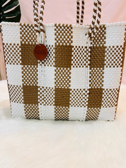 メルカドバッグ 肩掛け、メルカドトートバッグ R6色/チェック柄シリーズ　 　