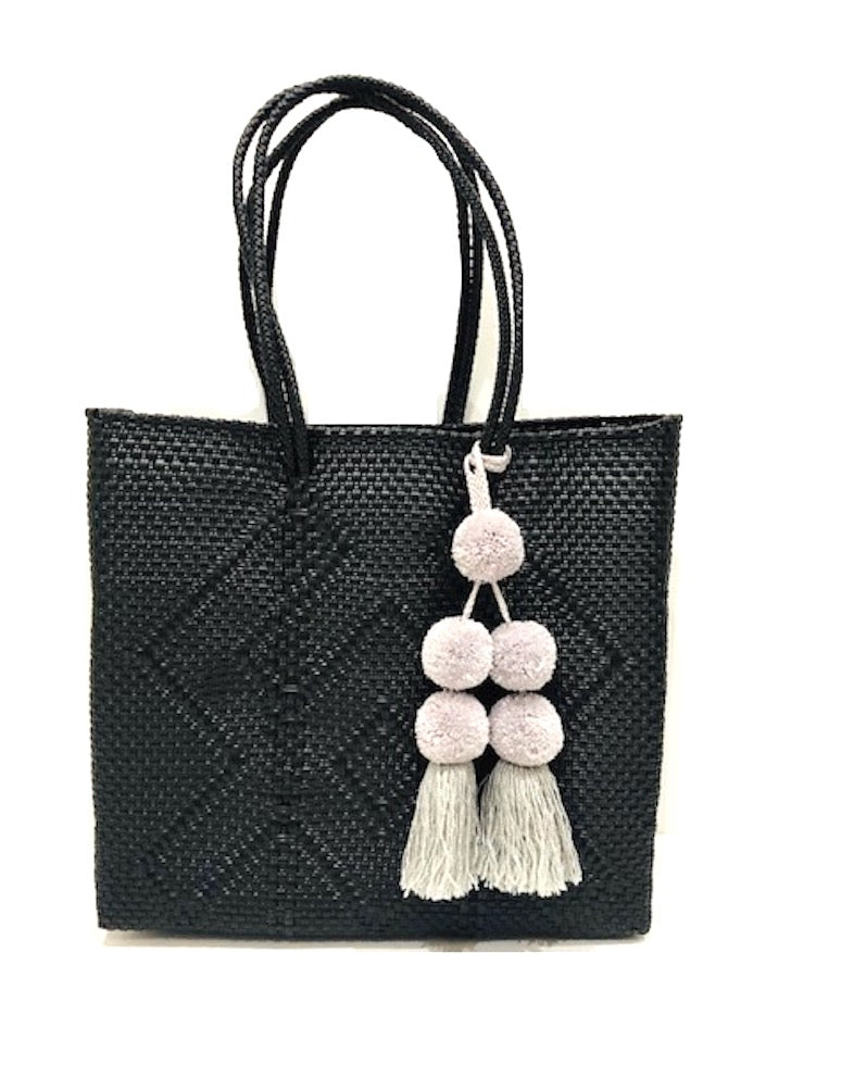 ミディアムハンドル メルカドトートバッグ M7色 （M・ミディアムハンドル）ポンポンチャーム付き Mexican BAG M with Pompom charm 　