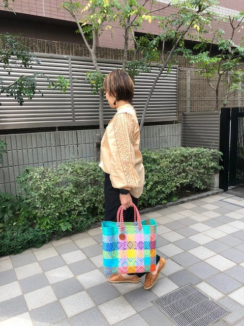 メルカドトートバッグ/メルカドバッグカラフルなチェック柄シリーズ/7